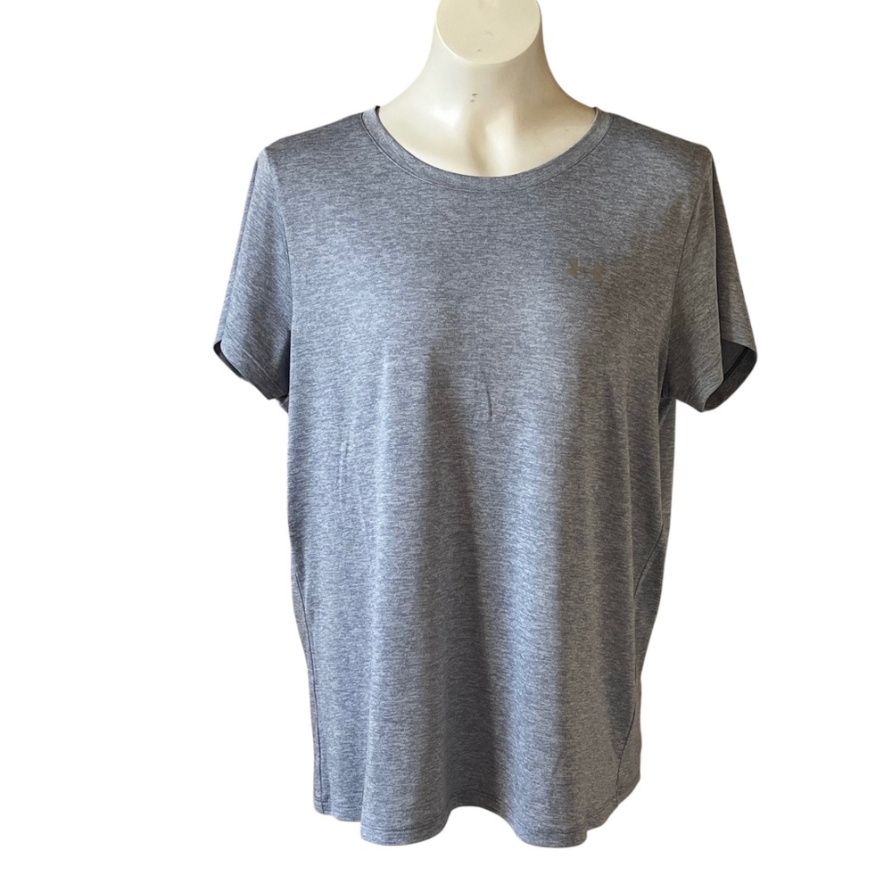 Under Armour HeatGear Semi-Fitted V-Neck Tee Blue Gray XL